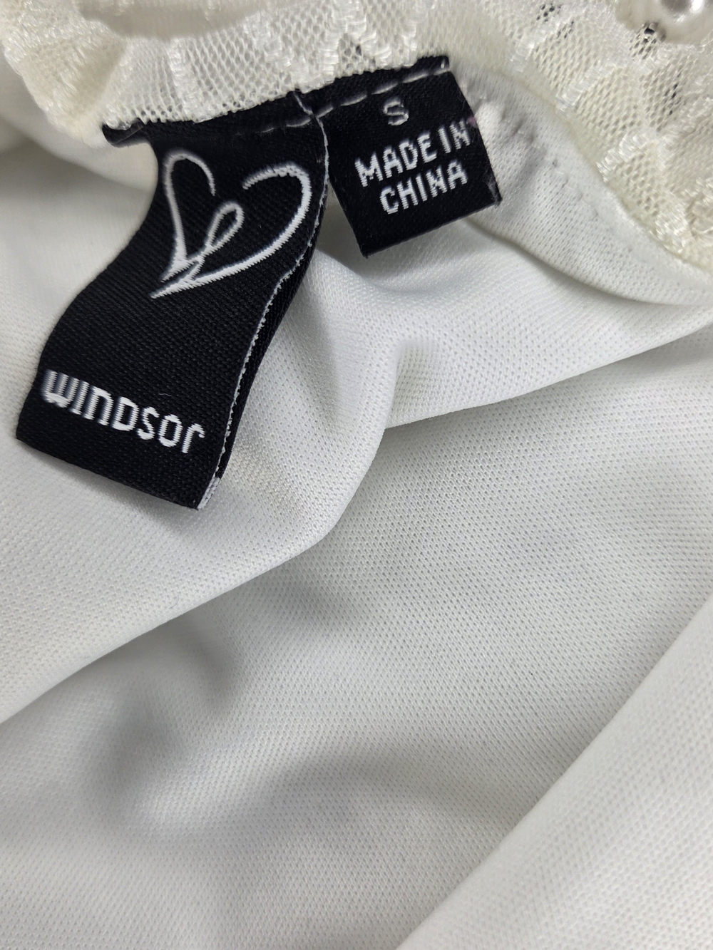 White Embellished Cutout Bodycon Dress With Beads By Windsor Size S Small - Picture 7 of 7